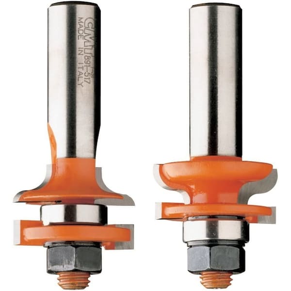 2-Piece Junior Rail & Stile Bit Set, 1-1/4-Inch Diameter, 1/2-Inch Shank